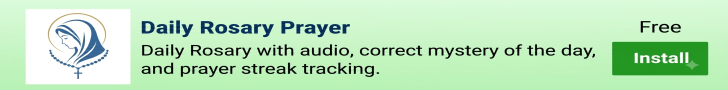 advertisement for the Daily Rosary app